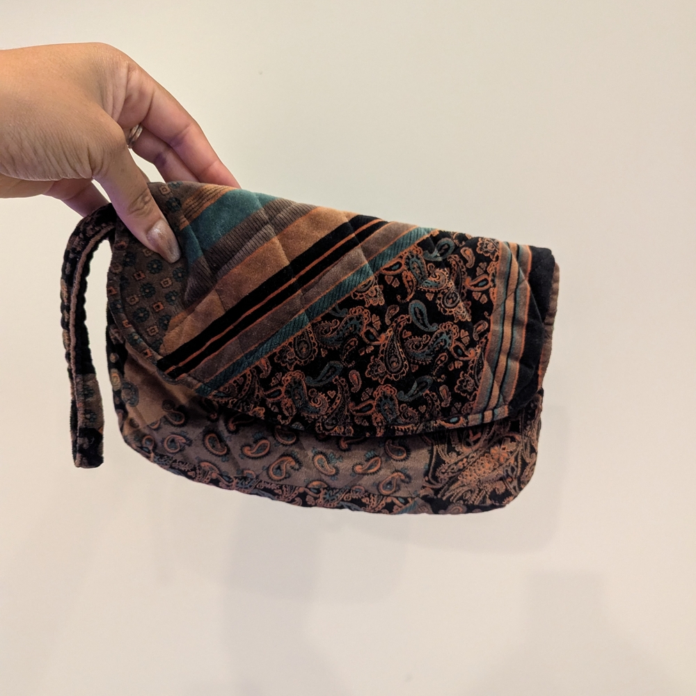 Vintage Multicolor Paisley Clutch Bag